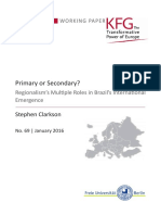 Primary or Secondary? Regionalism's Multiple Roles in Brazil's International Emergence