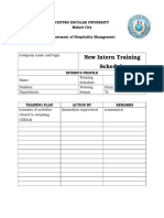 New Intern Training Schedule: Centro Escolar University Makati City Department of Hospitality Management