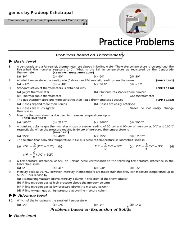 02 Thermal Expansion Practice Problem Thermometer Heat Capacity