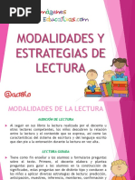 La Lectura en La Escuela Momentos Estrategias y Modalidades IE