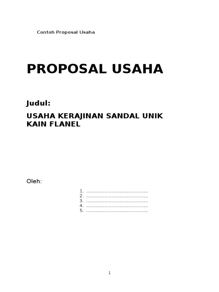 Contoh Proposal Usaha