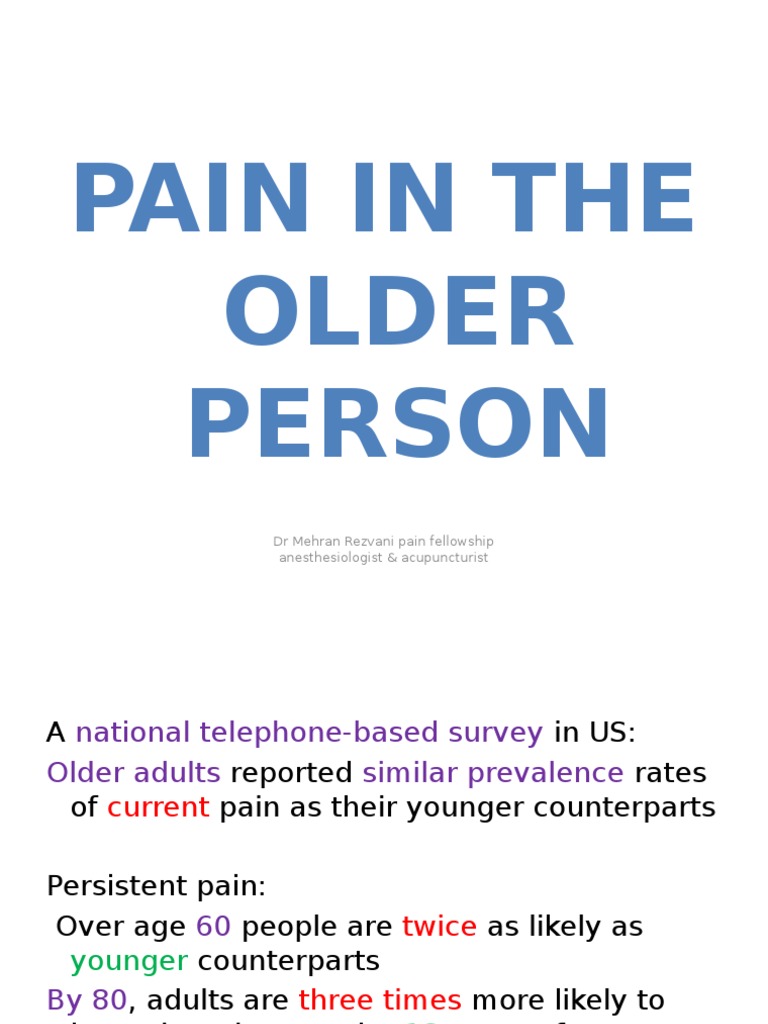 Understanding Pain in Older Adults | PDF | Nonsteroidal Anti ...