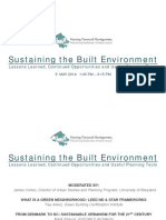 Sustaining The Built Environment: Lessons Learned, Continued Opportunities and Useful Planning Tools