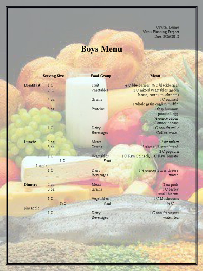 Boysmenu | PDF