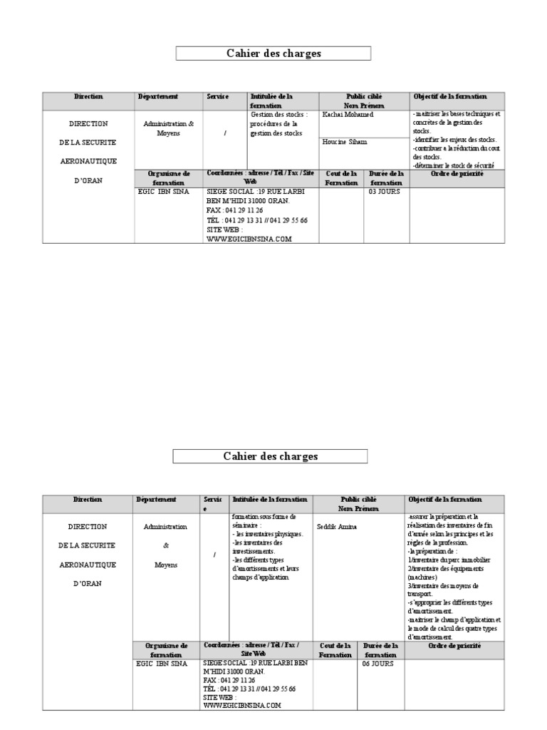 Cahier Des Charges FORMATION 2014  Internet  Internet et Web