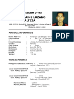 Charmaine Luzano Alteza: ' Curriculum Vitae