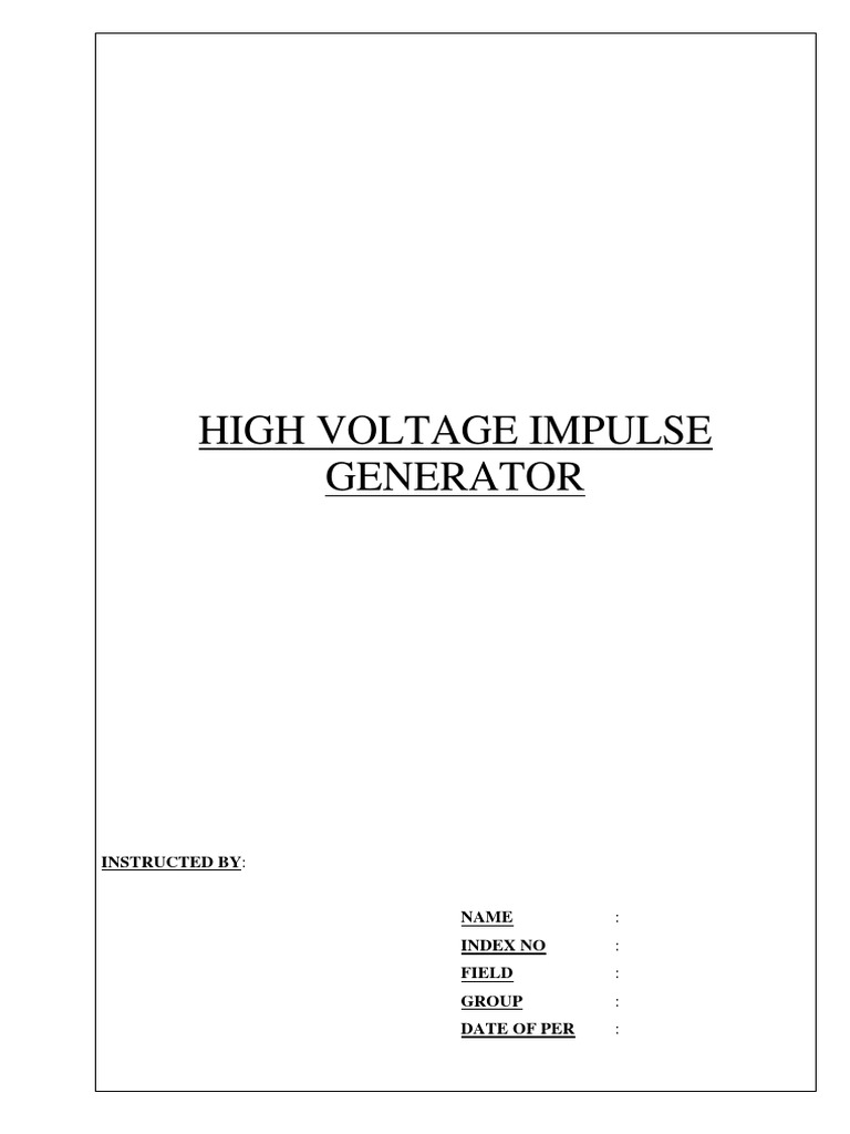 High Voltage Impulse Generator | PDF | Capacitor | Force