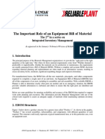 The Important Role of An Equipment Bill of Material: The 2 in A Series On Integrated Inventory Management