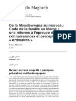 De La Moudawwana Au Nouveau Code de La Famille Au Maroc