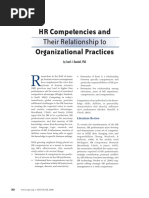 HR Competencies and the Relationship To