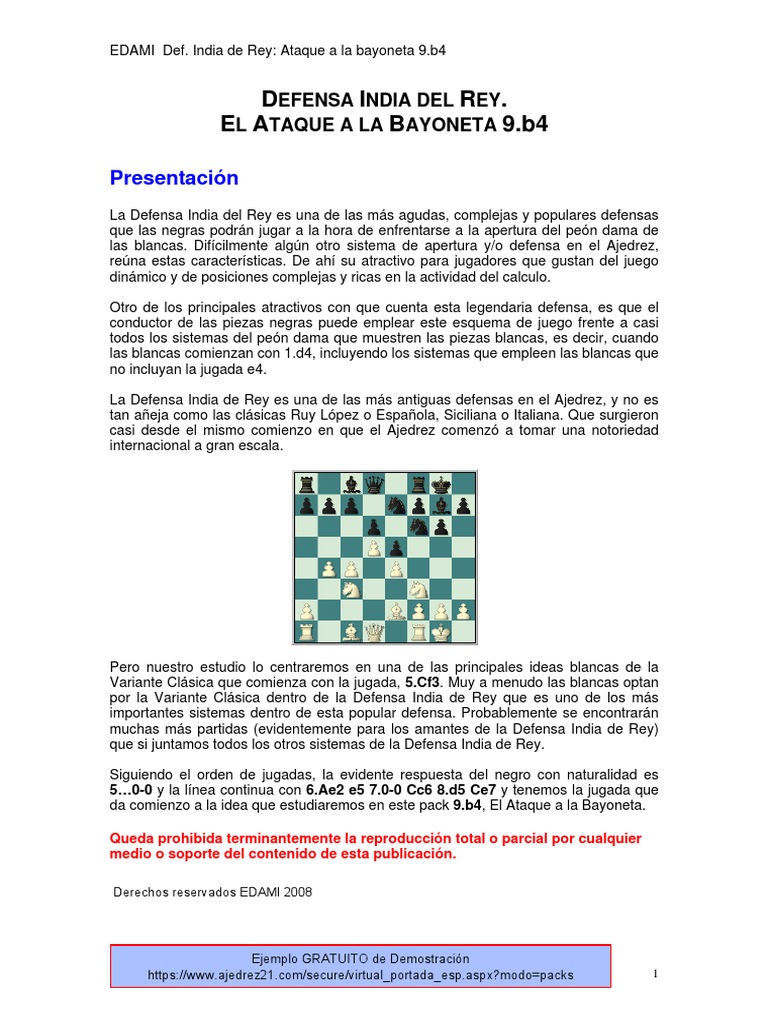 Ataque a la Bayoneta en India de Rey | PDF | Aperturas de ajedrez ...
