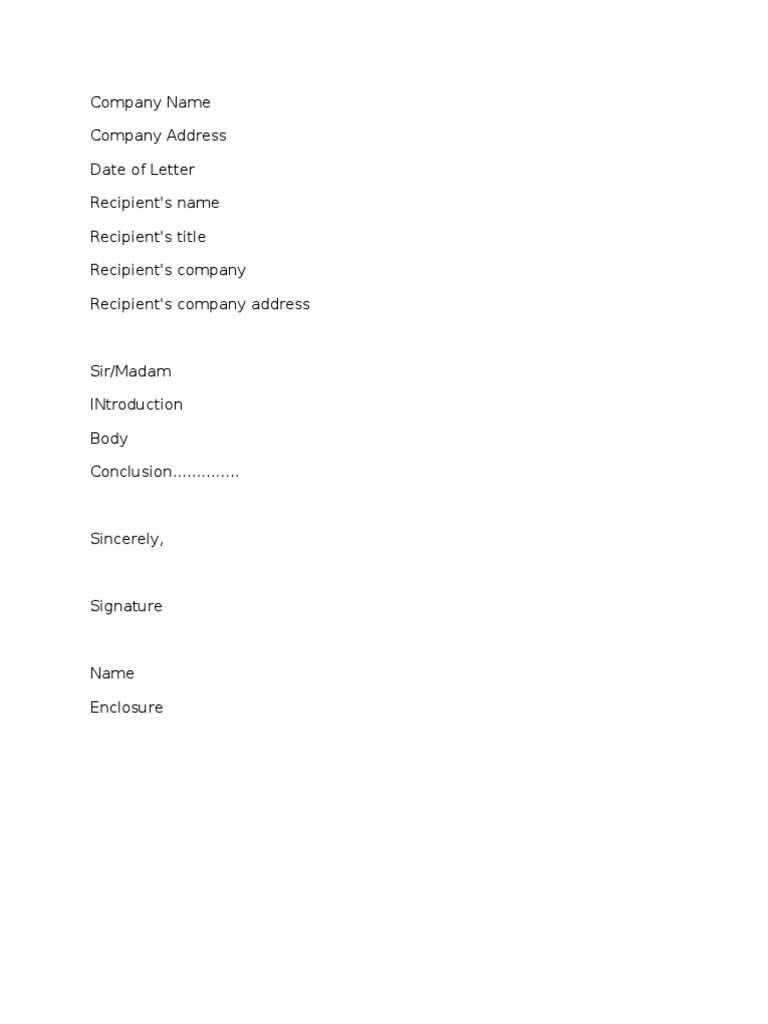 Business Letter Template Format | PDF