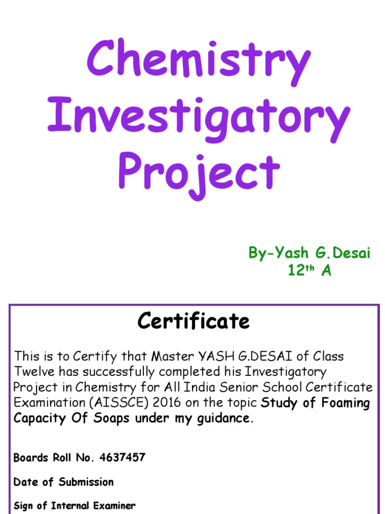 Chemistry investigatory projects for class 12 cbse free download