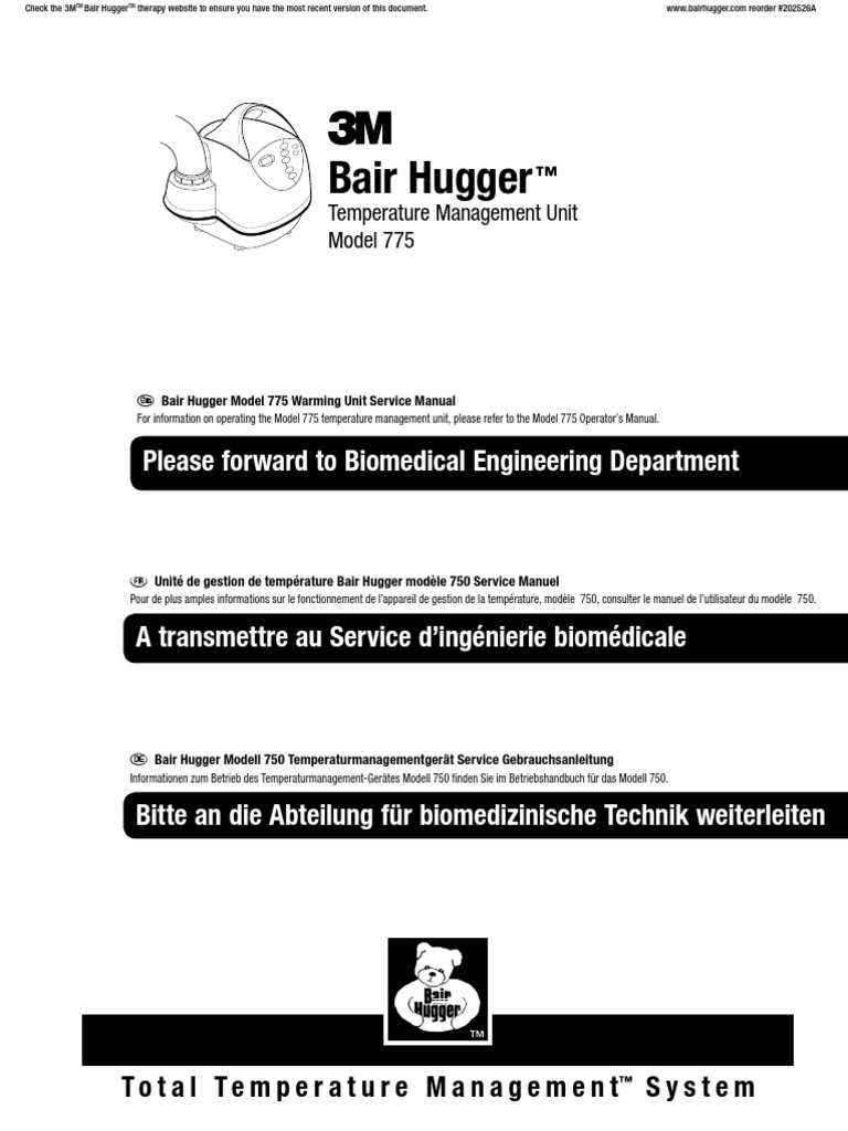 Bair Hugger Model 775 Service Manual English | Ac Power Plugs And