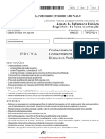 AGENTE DE DEFENSORIA PUBLICA ENGENHEIRO DE TELECOMUNICAÇÕES - DEFENSORIA PUBLICA DE SP 2015