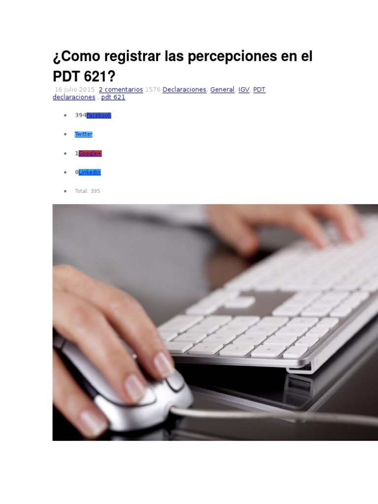 Registro de Percepciones en PDT 621 | PDF | Business | Ocio