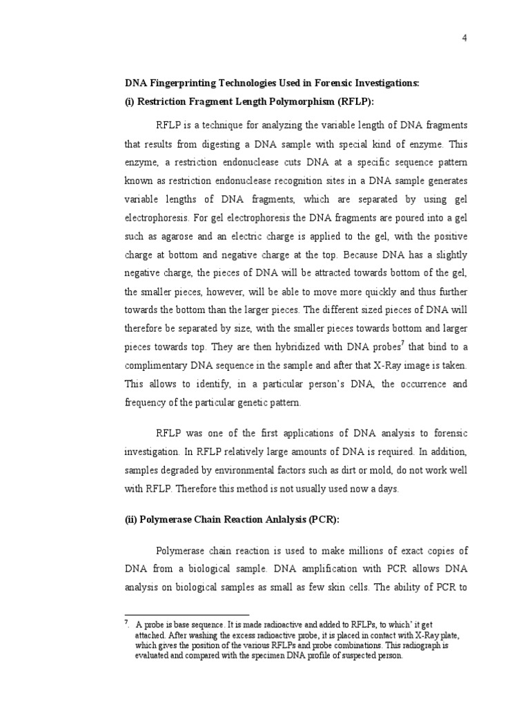 RFLP in DNA Fingerprinting Analysis | PDF