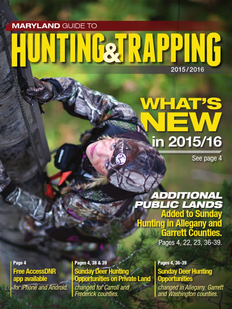 Maryland Hunting and Fishing Regs PDF Hunting Maryland