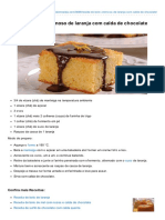 Receita de Bolo Cremoso de Laranja Com Calda de Chocolate