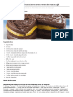 Receita de Bolo de Chocolate Com Creme de Maracuj