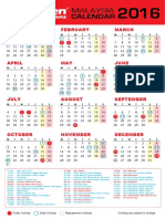 Malaysia Calendar 2016