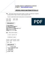 Matemática - Exercícios Resolvidos - Vestibular1 - IV