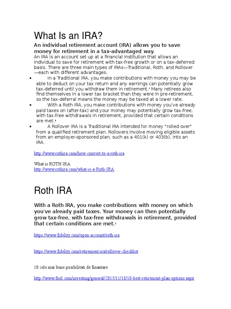 What Is Roth Ira | PDF | Business | Finance & Money Management