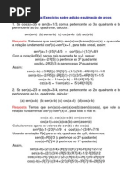 Matemática - Exercícios Resolvidos - Trigonometria Arcos