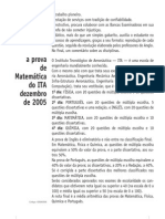 Matemática - Prova Resolvida - Anglo Resolve ITA 2006