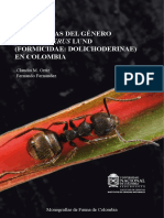 Hormigas Del Genero Dolichoderus Lund Formicidae Dolichoderinae en Colombia