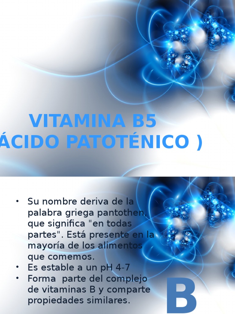 Vitamina b5 PDF Compuestos químicos Bioquímica