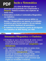 Evolucao( Cladista e Anagenese)