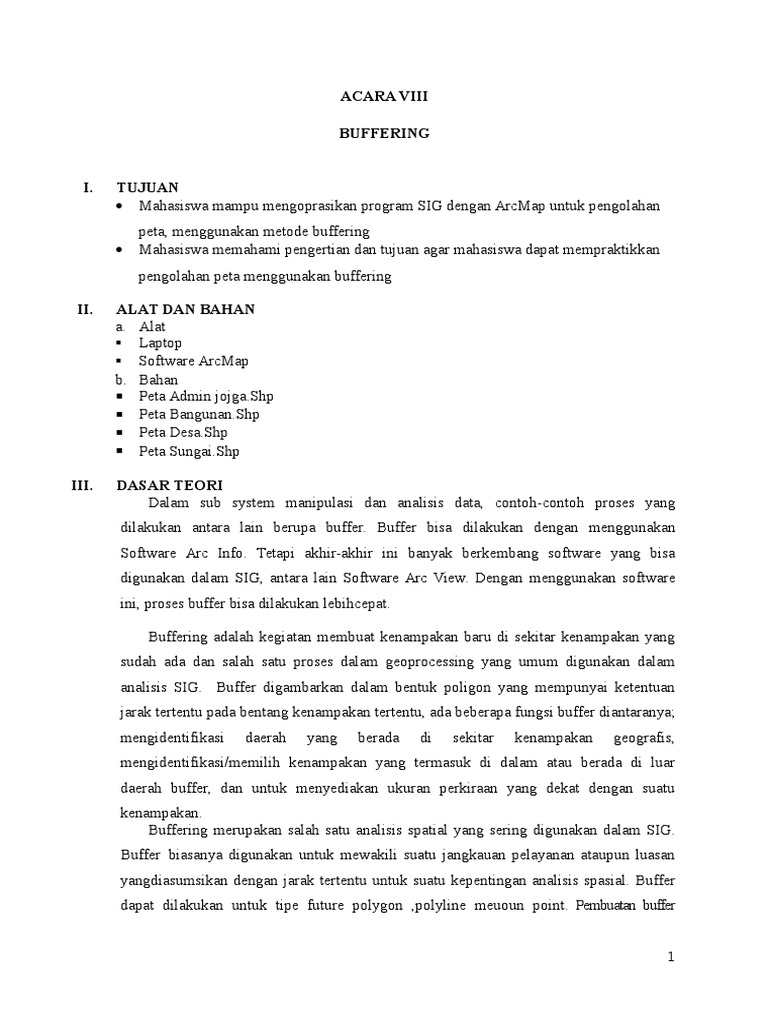 Project 2 Membuat Peta Jangkauan Menggunakan Teknik Buffering Thina Ellabibah
