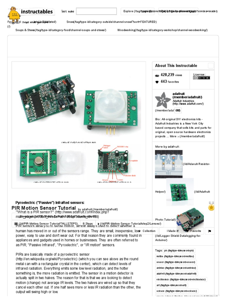 PIR Motion Sensor Tutorial | Infrared | Electrical Components | Free 30 ...
