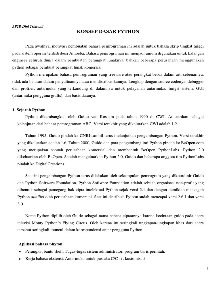 Konsep Dasar Python | PDF