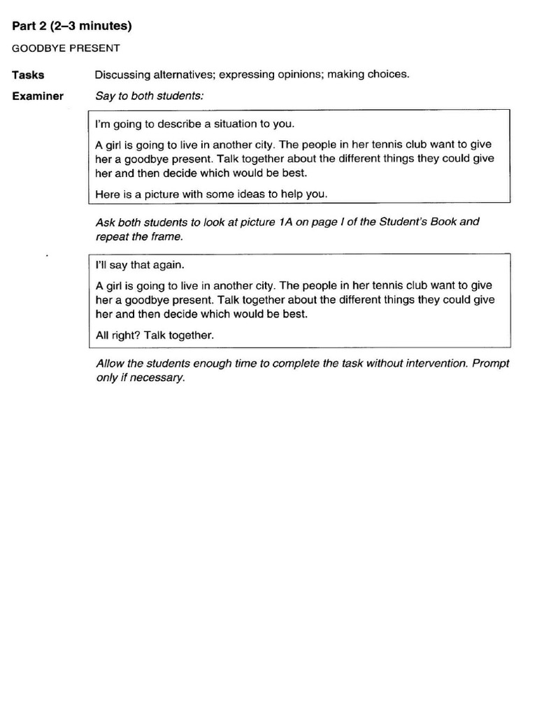 Imagenes For Visual Material For The Speaking B1 | PDF