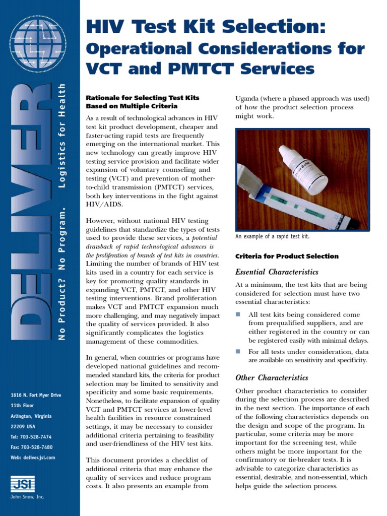 02 Handout HIV Test Kit SelectionOperational_Considerations1 Shelf