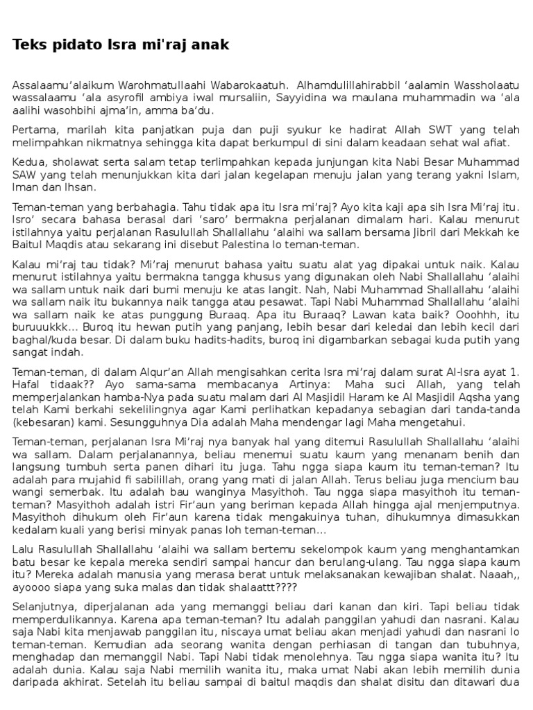 Pidato Isra Mi Raj Cara Golden