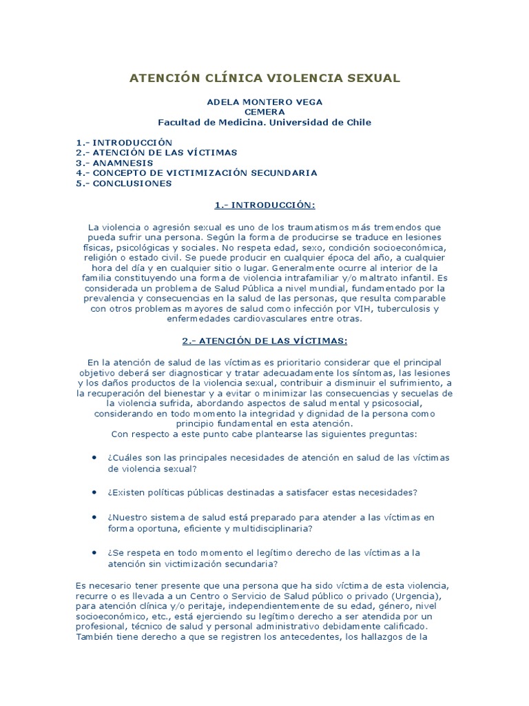 Atención Integral a Víctimas de Violencia Sexual | PDF | Toma de ...