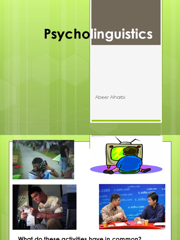 Introduction to Psycholinguistics | PDF | Psycholinguistics | Language ...