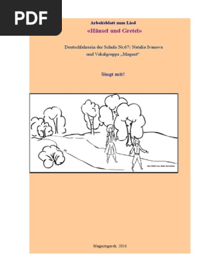 Arbeitsblatt Zum Lied Hansel Und Gretel