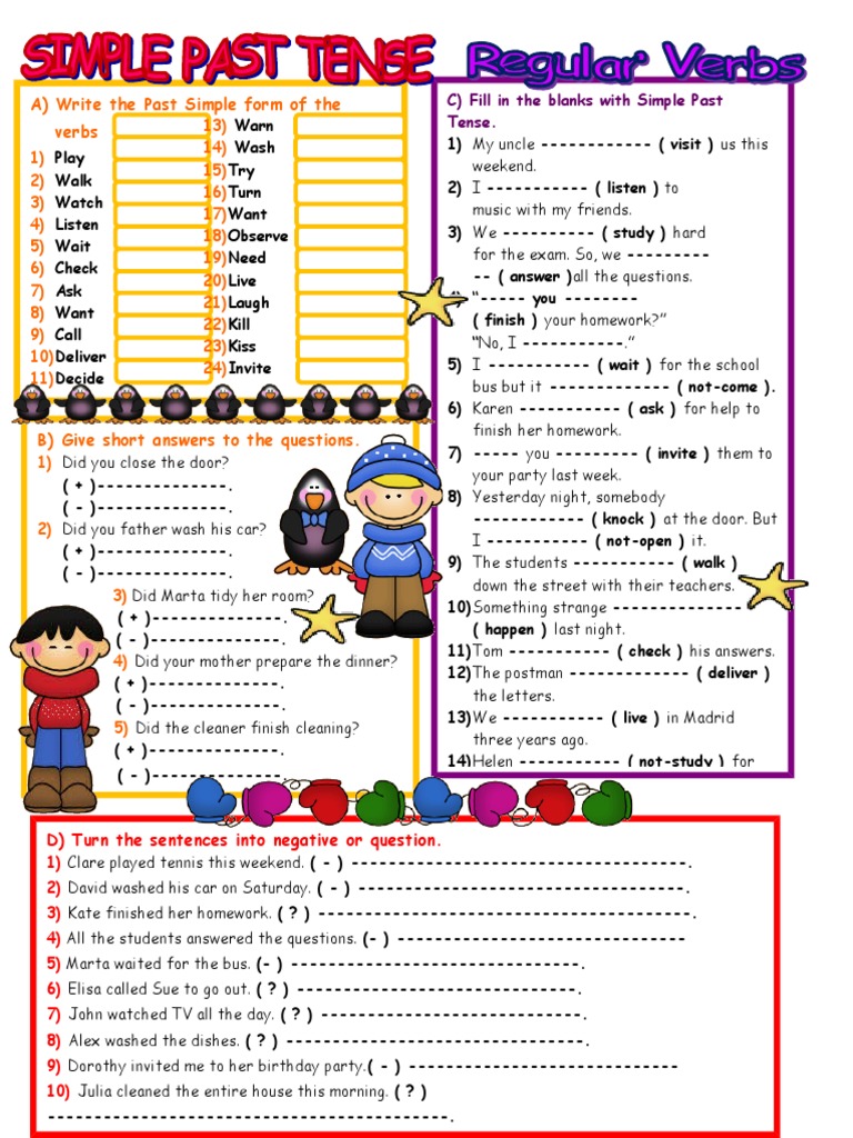 5 Past Simple Regular Verbs Syntax Style Fiction