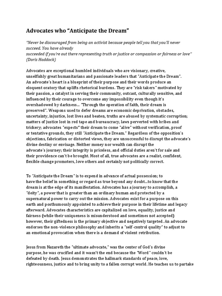 Advocates Who Anticipate the Dream | PDF | Socrates | Natural And Legal ...