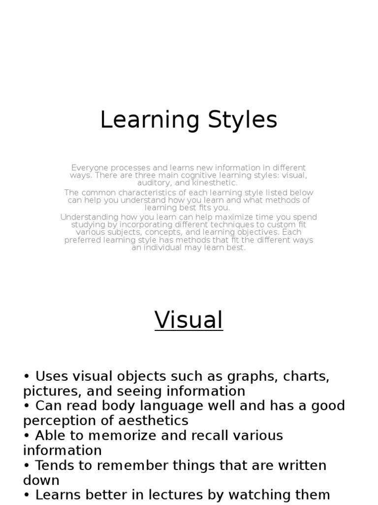 Learning Styles | PDF | Learning Styles | Communication