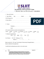 Preliminary Application Form IT 2012 2013
