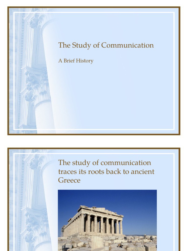 History of Communication Studies | PDF