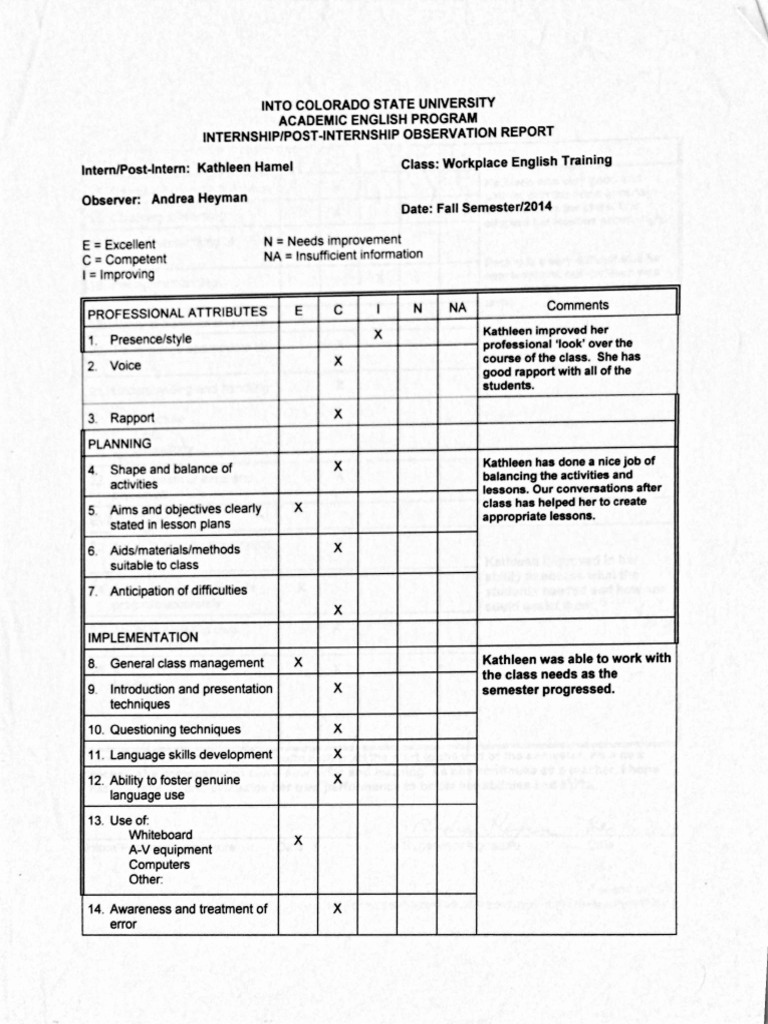 Workplace Observation