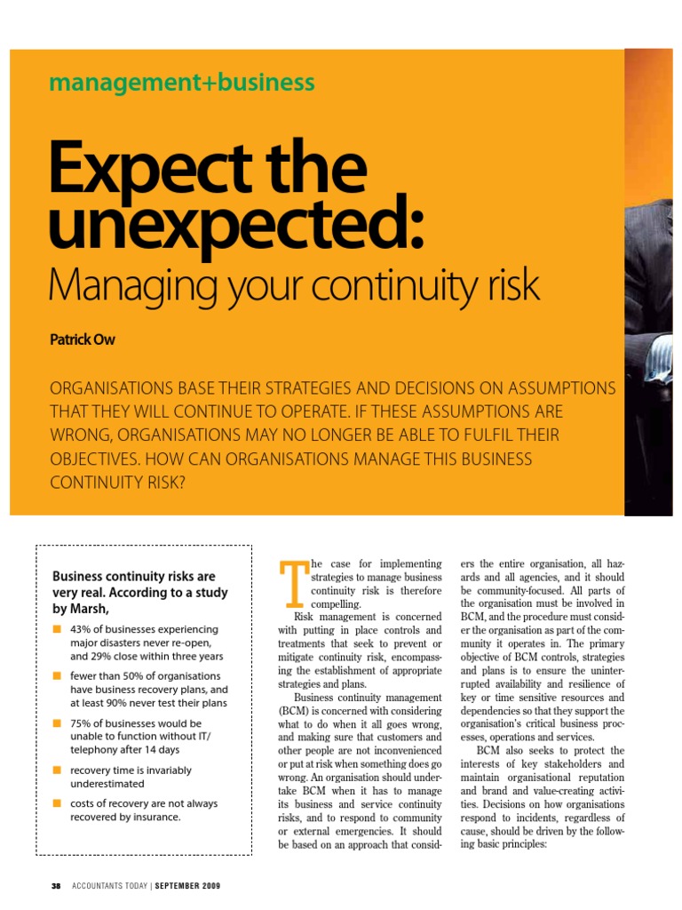 Managing Business Continuity Risks | PDF | Business Continuity | Risk ...
