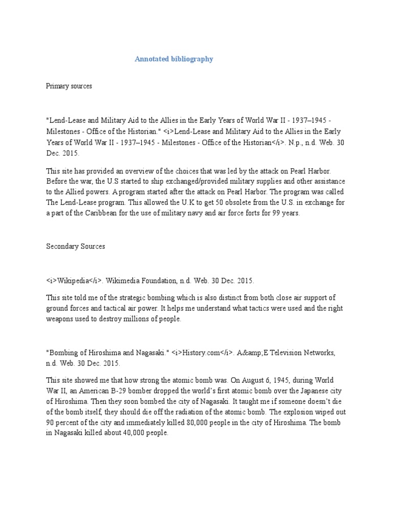 Annotated bibliography example picture