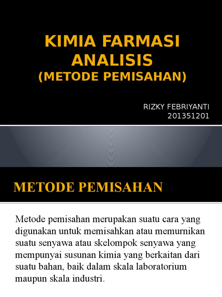 Metode Pemisahan dalam Kimia Farmasi | PDF | Komputer